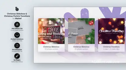 Christmas Slideshow & Christmas Particle Transitions Video Displays template preview
