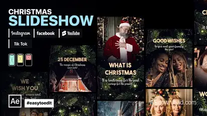 Christmas Slideshow Instagram Stories Video Displays template preview