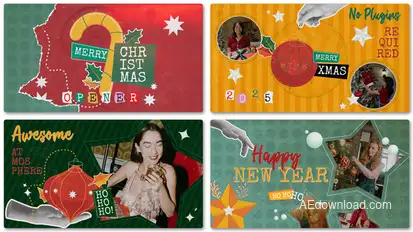 Christmas Slideshow Opener Premiere Pro template preview