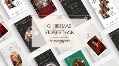 Christmas Stories & Posts Video Displays template preview