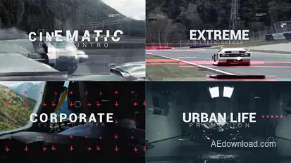 Cinematic Glitch Epic Trailer Video Displays template preview