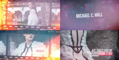 Cinematic Glitch Photo Montage Video Displays template preview