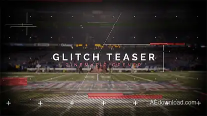 Cinematic Glitch Teaser Video Displays template preview