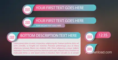 Clean & Modern Gradient Lower Thirds Pack Video Displays template preview