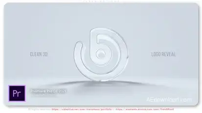 Clean 3d Logo Premiere Pro template preview