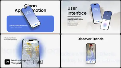 Clean AI App Promo PP Premiere Pro template preview