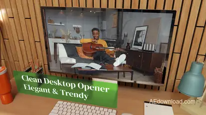 Clean Desktop Opener Premiere Pro template preview
