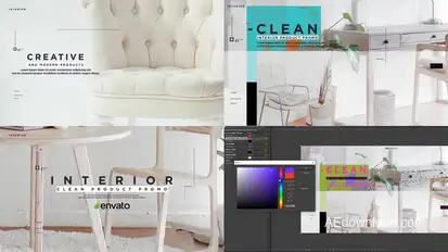 Clean  Interior Product Promo Video Displays template preview