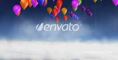 Cloud And Balloon Logo Reveal Video Displays template preview