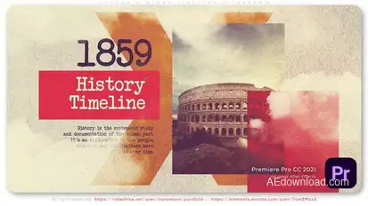 Clouds History Timeline Slideshow Premiere Pro template preview