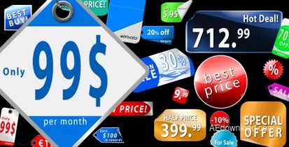 Collection of Sticker Labels & Price Tags Video Displays template preview