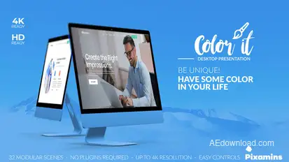 Color it - Desktop Presentation Video Displays template preview
