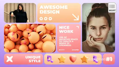 Colorful 3D Social Media Intro - MOGRT Premiere Pro template preview