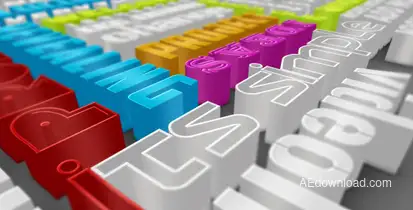 Colorful 3d Typography Video Displays template preview