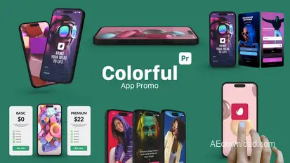 Colorful App Promo for Premiere Pro Premiere Pro template preview