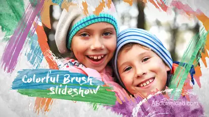 Colorful Brush Slideshow Video Displays template preview