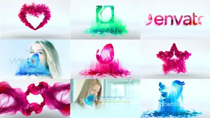 Colorful Particle Logo Pack Video Displays template preview