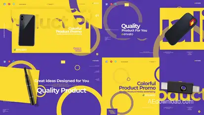 Colorful Product Promo Video Displays template preview