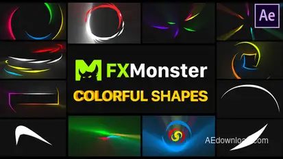 Colorful Shapes | After Effects Video Displays template preview