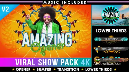 Colorful Summer Intro Show Pack Video Displays template preview