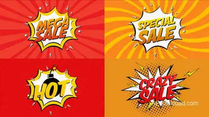Comic Book Sale Cartoon Video Displays template preview