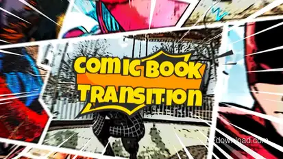 Comic Book Transitions | MOGRT Premiere Pro template preview