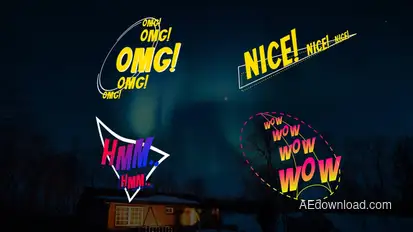 Comic Text Animations Premiere Pro template preview