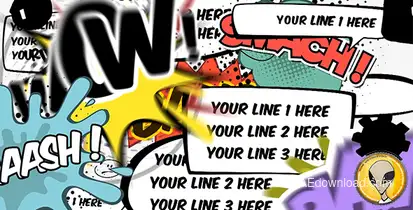 Comics Bubbles Speech Kit Video Displays template preview