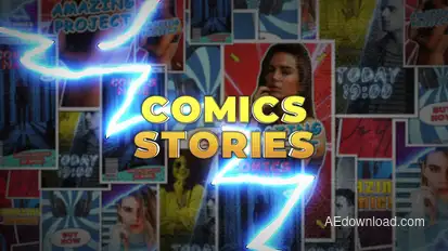 Comics Instagram Stories Video Displays template preview