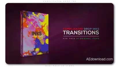 Complicated Drop Ink Transition Pack Video Displays template preview