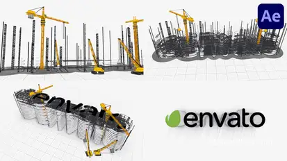 Construction Company Logo Buildup Video Displays template preview