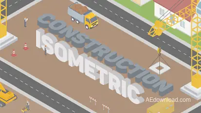 Construction Isometric Video Displays template preview