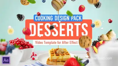 Cooking Design Pack - Desserts Video Displays template preview