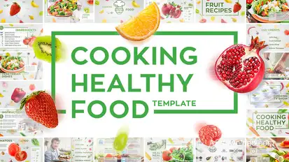 Cooking Healthy Food Video Displays template preview