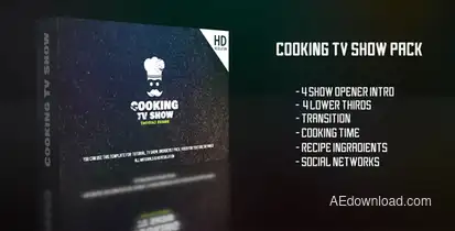 Cooking TV Show Pack Video Displays template preview
