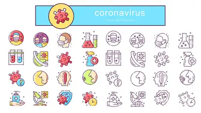 Coronavirus - Animated Icons Video Displays template preview