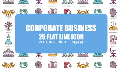 Corporate Business - Flat Animation Icons Video Displays template preview