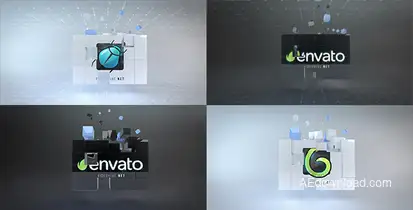 Corporate Cubes Logo Reveal Video Displays template preview