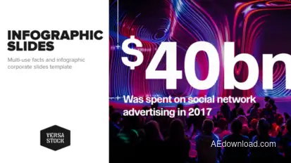 Corporate Infographic Slides Video Displays template preview