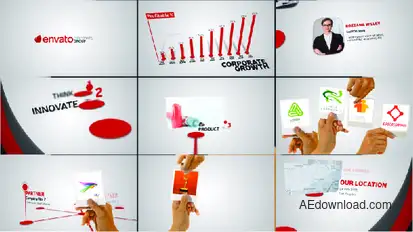 Corporate Profile With Hand Gestures Video Displays template preview