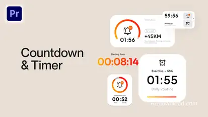 Countdown & Timer Premiere Pro template preview