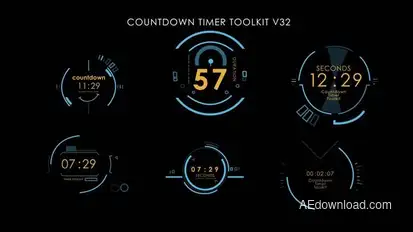 Countdown Timer Toolkit V32 Premiere Pro template preview
