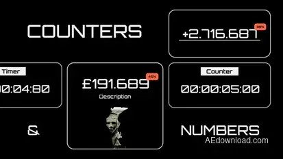 Counters and Numbers Premiere Pro template preview