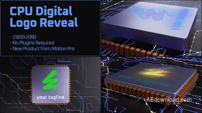 CPU Digital Logo Reveal Premiere Pro template preview
