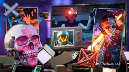 Crazy Glitch Opener Premiere Pro template preview