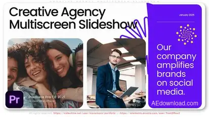 Creative Agency Multiscreen Slideshow Premiere Pro template preview
