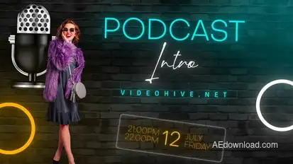 Creative Podcats Intro V2 | Neon (MOGRT) Premiere Pro template preview