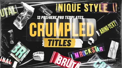 Crumpled Text Titles Premiere Pro template preview