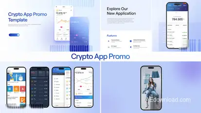 Crypto App Promo Premiere Pro template preview
