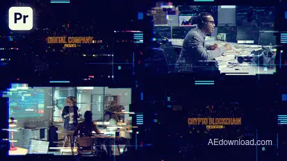 Crypto Digital Titles Premiere Pro template preview